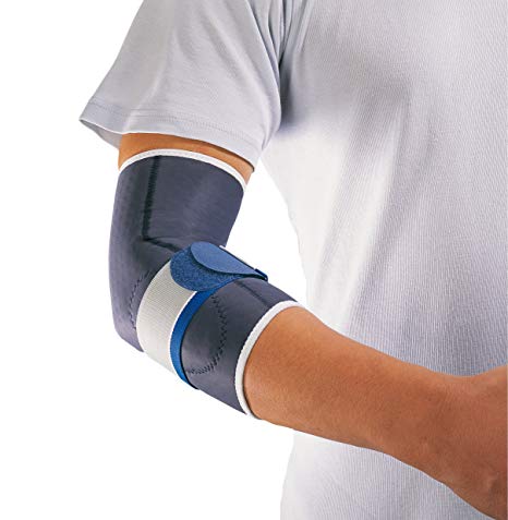 A person wearing a Thuasne Anti-Epicondylitis Elbow Support on their arm