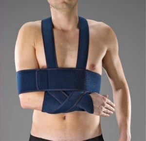 A man wearing a Thuasne Shoulder Immobilisation Vest